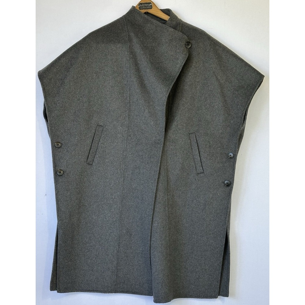 LE TROIS Wool Blend Cape Coat Gray Classic City Modern Women's M